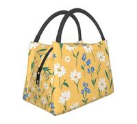 Mexpekil Piccole margherite piante isolate borse per il pranzo per le donne termiche Lunchbox Adulti Grande Capacità Picnic Cooler Bag Portatile Pranzo Tote Bag Borsa per il Lavoro