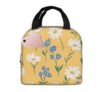 Mexpekil Piccole margherite piante isolate borse per il pranzo per le donne termiche Lunchbox adulti portatile picnic Cooler Bag riutilizzabile borsa per il pranzo borsa per il lavoro