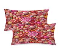 Mexpekil Pink Candy - Confezione da 2 federe in raso con chiusura a busta, per capelli e pelle, morbide e setose, per letto (51 x 102 cm)