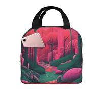 Mexpekil Pink Forest - Borsa termica per il pranzo, da donna, per adulti, portatile, da picnic, riutilizzabile, per lavoro