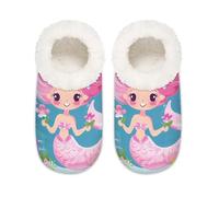 Mexpekil Pink Ocean Mermaid Pantofole da donna Fuzzy House Slipper antiscivolo per donne uomini signore, Sirena Oceano Rosa, Medium Medium
