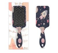 Mexpekil Pink Rockets Planets Spazzola districante Paddle Capelli Bagnati Spazzole Per Capelli Asciutti Massaggio Cuscino D'aria Pettine per ID Ragazze Donne Uomini