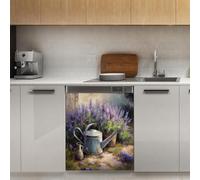 Mexpekil Pittura a olio Lavanda Lavastoviglie Magnete Copertura 53x66 Pollici Decorativo Lavastoviglie Adesivo per Porta D'ingresso Impermeabile Pannello Elettrodomestico Cucina Pannello