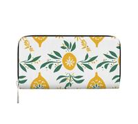 Mexpekil Portafoglio da donna in pelle PU con tasca portamonete borsa con cerniera borsa totem limone foglie verdi borse per le donne, Nero , Taglia unica, Moderno
