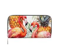 Mexpekil Portafoglio da donna in pelle PU con tasca portamonete borsa con cerniera borsa tropico ananas fenicottero borse per le donne, Nero , Taglia unica, Moderno