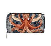 Mexpekil Portafoglio da donna in pelle PU con tasca portamonete con cerniera borsa Cthulhu Octopus Totem borse per le donne, Nero , Taglia unica, Moderno