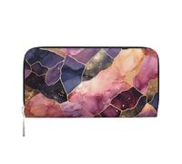 Mexpekil Portafoglio da donna in pelle PU con tasca portamonete con cerniera borsa glitter vene marmo borse per le donne, Nero , Taglia unica, Moderno