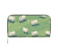 Mexpekil Portafoglio da donna in pelle PU con tasca portamonete con cerniera borsa pascolo agnelli borse per le donne, Nero , Taglia unica, Moderno