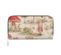 Mexpekil Portafoglio da donna in pelle PU con tasca portamonete con cerniera borsa piccola ragazza fungo mondo borse per le donne, Nero , Taglia unica, Moderno