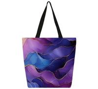 Mexpekil Puprle Ink Marble Canvas Tote Bag per donne ragazze borse della spesa riutilizzabili borse della spesa grandi borse da donna borsa a tracolla multiuso