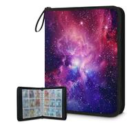 Mexpekil Raccoglitore per carte Sky Galaxy Star, 9 tasche con 50 pagine a caricamento laterale, per 900 carte, con cerniera, impermeabile, porta carte