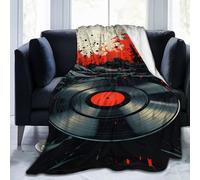 Mexpekil Record Splash Coperta morbida e accogliente coperta in pile di flanella per divano letto campeggio viaggi 200 x 150 cm