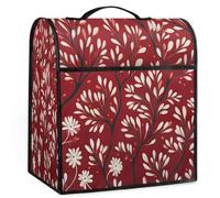Mexpekil Red Leaves Branch Stand Mixer Cover 5-8 Quart Kitchen Appliance Dust Covers con manico superiore e tasche Universale Accessori decorativi per elettrodomestici da cucina