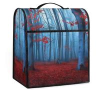 Mexpekil Red Leaves Misty Forest Stand Mixer Cover 5-8 Quart Kitchen Appliance Dust Covers con manico superiore e tasche Universale Accessori decorativi per elettrodomestici da cucina