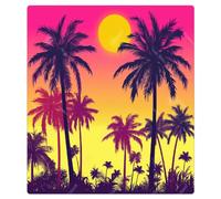 Mexpekil Retro Neon Palme Tramonto Lavastoviglie Magnete Copertura 53x66 Pollici Decorativo Lavastoviglie Adesivo per Porta D'ingresso Impermeabile Pannello Elettrodomestico Cucina Pannello Adesivo