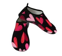 Mexpekil Rosa Rosso Amore Cuore Modello Scarpe Da Acqua per Le Donne Degli Uomini Quick Dry Antiscivolo A Piedi Nudi Aqua Scarpe, Motivo a cuore rosa rosso, 38.5/39.5 EU