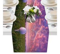 Mexpekil Runner da tavola con motivo a palline da golf, 33 x 228 cm, runner da tavola in poliestere Decortaive per tavoli da pranzo, matrimoni, feste