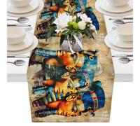Mexpekil Runner da tavola in stile artistico egiziano con antichi faraoni, 33 x 228 cm, runner da tavola in poliestere Decortaive per tavoli da pranzo, matrimoni, feste