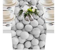 Mexpekil Runner da tavola sportivo con palline da golf, 33 x 228 cm, runner da tavola in poliestere Decortaive, per tavoli da pranzo, matrimoni, feste