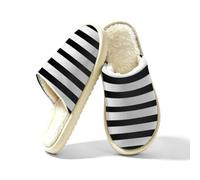 Mexpekil Scarpe bianche e nere della Camera della schiuma di memoria delle pantofole delle donne della, Multi, 38.5/39.5 EU