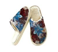 Mexpekil Scarpe blu della Camera della schiuma di memoria delle pantofole delle donne del fiore