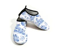 Mexpekil Scarpe da acqua giapponesi con inchiostro blu per donne e uomini, ad asciugatura rapida, antiscivolo, a piedi nudi, Architettura dell'inchiostro blu giapponese, 41/42 EU