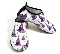 Mexpekil Scarpe da acqua per Halloween con cappello da strega per donne e uomini, ad asciugatura rapida, antiscivolo, a piedi nudi, scarpe acquatiche, Cappello da strega di Halloween, 40/40.5 EU