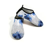 Mexpekil Scarpe da acqua retrò blu con papaveri per donne e uomini, ad asciugatura rapida, antiscivolo, a piedi nudi, Fiori di papavero blu retrò, 41/42 EU