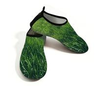 Mexpekil Scarpe da spiaggia da donna e uomo, antiscivolo, a piedi nudi, ad asciugatura rapida, calzini da acqua traspiranti per surf in piscina, Erba verde., 41/42 EU