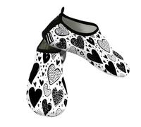 Mexpekil Scarpe da spiaggia da donna e uomo, antiscivolo, a piedi nudi, ad asciugatura rapida, calzini da acqua traspiranti per surf in piscina, Cuore d'arte, 37/38 EU