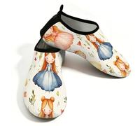 Mexpekil Scarpe da spiaggia da donna e uomo, antiscivolo, a piedi nudi, ad asciugatura rapida, calzini da acqua traspiranti per surf in piscina, Acquerello Principesse Foglia, 40/40.5 EU