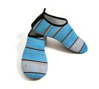 Mexpekil Scarpe da spiaggia da donna e uomo, antiscivolo, a piedi nudi, ad asciugatura rapida, calzini da acqua traspiranti per surf in piscina, Arte in legno blu, 38.5/39.5 EU