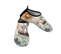 Mexpekil Scarpe da spiaggia da donna e uomo, antiscivolo, a piedi nudi, ad asciugatura rapida, calzini da acqua traspiranti per surf in piscina, Bussole nautiche per navi, 42.5/43 EU