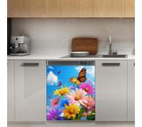 Mexpekil Scene Of Colorful Flowers Lavastoviglie Magnete Copertura 53x66 Pollici Decorativo Lavastoviglie Adesivo per Porta D'ingresso Impermeabile Pannello Elettrodomestico Cucina Pannello Adesivo