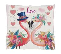 Mexpekil Sciarpa leggera con stampa alla moda, sciarpa quadrata per San Valentino, romantico, matrimonio, fenicottero come sciarpa di seta satinata, bandana per avvolgere i capelli, grandi sciarpe