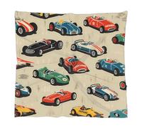 Mexpekil Sciarpa quadrata da donna con auto vintage in raso di seta sciarpa con motivo auto dei cartoni animati Bandana leggera foulard sciarpa da collo 60 x 60 cm