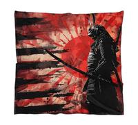Mexpekil Sciarpa quadrata da donna samurai giapponesi in raso di seta sciarpa vintage bandiera giapponese bandana leggera foulard collo sciarpa foulard 60 x 60 cm