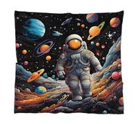 Mexpekil Sciarpe leggere Sciarpa a testa quadrata con stampa alla moda, astronauta pianeta come sciarpa di seta satinata bandana avvolgere i capelli grandi sciarpe quadrate 59,9 cm