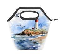 Mexpekil Sea Beach Lighthouse - Borsa termica per il pranzo, riutilizzabile, impermeabile, a prova di perdite, per bambini e adulti, scuola, ufficio, picnic