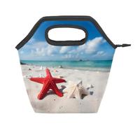 Mexpekil Sea Beach Red White Satrfish - Borsa termica per il pranzo, impermeabile, a prova di perdite, per bambini e adulti, scuola, ufficio, picnic