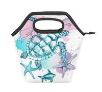 Mexpekil Sea Ocean Turtle Starfish Borsa termica riutilizzabile per il pranzo impermeabile a tenuta stagna borsa per il pranzo per bambini adulti scuola ufficio picnic