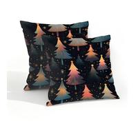 Mexpekil Set di 2 federe per cuscino con motivo albero di Natale magico, 45 x 45 cm, impermeabili, per patio, giardino