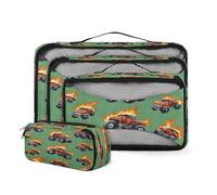 Mexpekil Set di 4 cubi da imballaggio per valigie, organizer da viaggio, sacchetti a compressione, organizer per bagagli, per famiglia, vacanze, viaggi d'affari