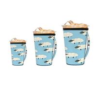 Mexpekil Sheep - Confezione da 3 custodie riutilizzabili per caffè freddo con manico, misura universale per tazze da 470-907 ml, portabicchieri isolati in neoprene per bevande fredde e bevande calde