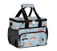 Mexpekil Simpatici personaggi del sushi riutilizzabili isolati borse per il pranzo per donne uomini adulti scatola termica per il pranzo grande riutilizzabile borsa termica per il pranzo per il lavoro