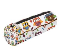 Mexpekil Simpatico astuccio colorato con gufo americano football americano astuccio portapenne per bambini ragazzi ragazze cilindrico astuccio rotondo per forniture scolastiche organizer