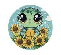 Mexpekil Simpatico tappetino per mouse a forma di tartaruga con base in gomma antiscivolo, piccolo tappetino per mouse rotondo con bordo cucito, accessori da scrivania per lavorare e giocare da 20 cm