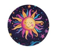 Mexpekil Simpatico tappetino per mouse rotondo con base in gomma antiscivolo, piccolo tappetino per mouse rotondo con bordo cucito, accessori da scrivania per lavorare e giocare da 20 cm