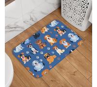 Mexpekil Simpatico zerbino con cani e razze 40 x 60 cm, antiscivolo, lavabile, tappetino di benvenuto, assorbente, tappetino da cucina, decorazione per la casa, per interni ed esterni