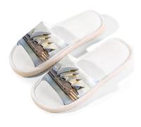 Mexpekil Sliders - Pantofole estive da donna, con punta aperta, per interni ed esterni, motivo: Sydney Opera House, Acquarello Sydney Opera House, 42/42.5 EU
